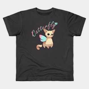 Cat X Butterfly AKA CATTERFLY | Cat and Butterfly Kids T-Shirt